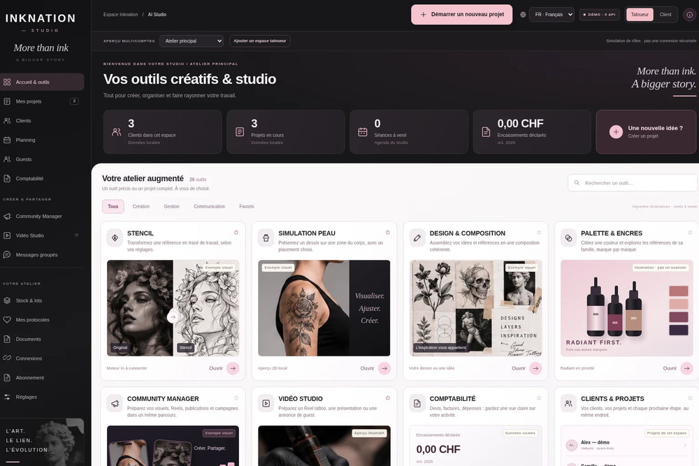 INKNATION Studio — logiciel pour tatoueurs