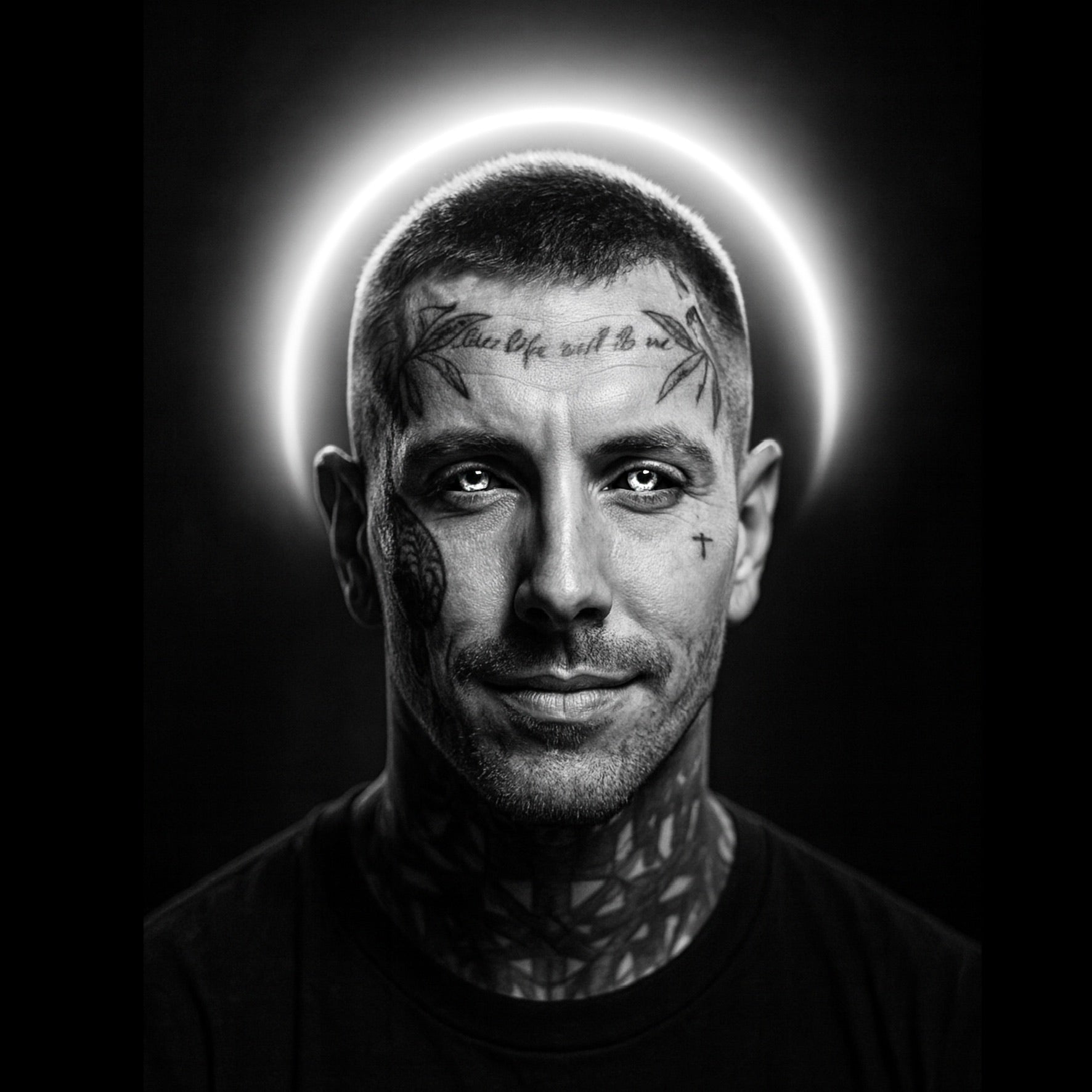 Portrait en noir et blanc de Bastian Meyer, auteur et créateur d’INKNATION
