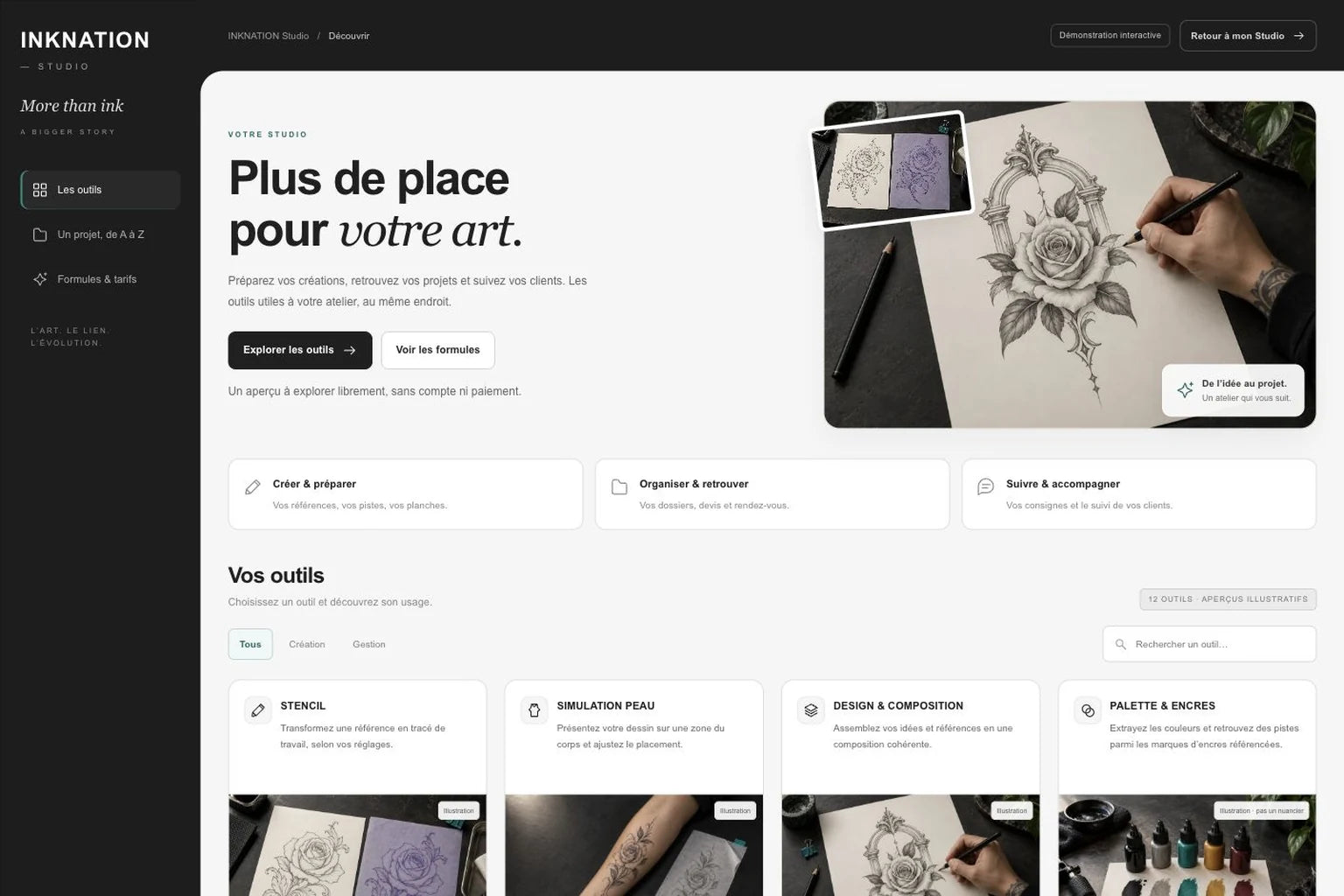 Dashboard INKNATION Studio